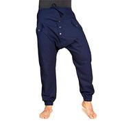 PANASIAM Yogi Pants 3 Sarouel Unisexe - Pantalon Décontracté Style Baggy | Pantalon Ample en Coton, Coupe Confortable, Cordon de Serrage & Taille Élastique, 2 Poches, Disponible en 3 Tailles L-XXL