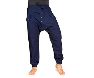 PANASIAM Yogi Pants 3 Sarouel Unisexe - Pantalon Décontracté Style Baggy | Pantalon Ample en Coton, Coupe Confortable, Cordon de Serrage & Taille Élastique, 2 Poches, Disponible en 3 Tailles L-XXL