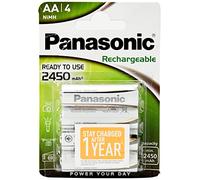 Panasonic 1x4 Nimh Mignon Aa 2450mah Rechargeable Evolta Batteries Blanc