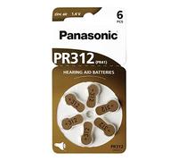 Panasonic PR 312 Cellules pour appareils auditifs Zinc Air Roue de 6 (6 pcs, PR41), Pile