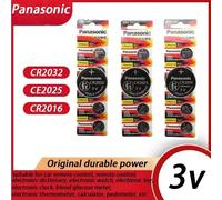 Panasonic-Alcaline 24.com pour calculatrice, jouet, montre, CR2032, CE2025, CR2016, CR1632, CR1620, CR1616, CR1220, 3V, 5 pièces
