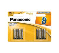 Panasonic, Alkaline Power, AAA Piles alcalines, Lot de 8, Micro, LR03, 1.5V, Protection Anti-Fuite, 7 Annees en Stock, pour télécommandes, balances, horloges, énergie Durable et fiable