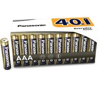 Panasonic Batteries Pile alcaline Everyday Power, AAA micro LR03, 1,5 V, paquet de 40 dans un Emballage sans Plastique, pour une Énergie Fiable, Alcaline