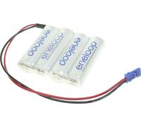 Panasonic battery pack 4 AA cable, plug NiMH eneloop series F1x4 Graupner 4.8 V 1900 mAh (124006)