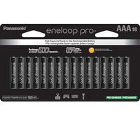 Panasonic BK-4HCCA16FA Eneloop Pro AAA Lot de 16 piles rechargeables haute capacité Ni-MH préchargées