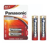 Panasonic Blister 2 piles alcalines AA LR6 Pro Power