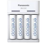 Panasonic Chargeur USB de base eneloop BQ-CC61 (4 pcs, AA, 1900 mAh, Piles rechargeables + chargeur), Batterie + chargeur