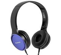 Panasonic Casque stéréo RP-HF300ME-A I HP 30mm Aimant neodyme Micro +Touche d'appel Modèle Pliable Coussinets Souples Noir et Bleu - Version Française