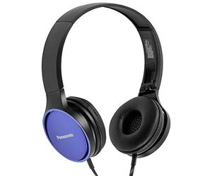 Panasonic Casque stéréo RP-HF300ME-A I HP 30mm Aimant neodyme Micro +Touche d'appel Modèle Pliable Coussinets Souples Noir et Bleu - Version Française