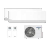 Panasonic Climatiseur Dual Split Etherea, 2 Unités Intérieures de 12000 Btu | Clim avec Unité Extérieure et Télécommandes, NanoeX, Wi-Fi Intégré, Pompe à Chaleur Inverter, Haute Efficacit
