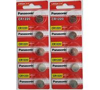 Panasonic CR1220 Lot de 10 Piles Bouton au Lithium 3 V