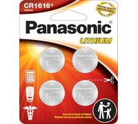 Panasonic CR1616 Lot de 4 piles bouton au lithium 3,0 V résistantes aux enfants, emballage basé sur des normes, lot de 4 piles