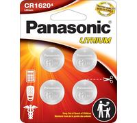 Panasonic CR1620 Lot de 4 piles bouton au lithium 3,0 V résistantes aux enfants, emballage basé sur des normes, lot de 4 piles