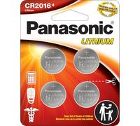 Panasonic CR2016 Lot de 4 piles bouton au lithium 3,0 V résistantes aux enfants, emballage conforme aux normes