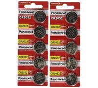 Panasonic Cr2032 Lot de 10 Piles Bouton au Lithium 3 V Dl2032 Ecr2032