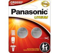 Panasonic CR2032 Lot de 2 Piles Bouton au Lithium 3,0 V résistantes aux Enfants, Emballage basé sur des Normes, Lot de 2 Piles