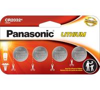 Panasonic CR2032 Lot de 4 piles bouton au lithium 3,0 V résistantes aux enfants, emballage conforme aux normes