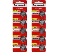 Panasonic CR2450 Lot de 10 Piles Bouton au Lithium 3 V