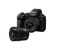 Panasonic DC-S5M2N-PACK LUMIX S5M2E Appareil Photo Plein Format 24,2Mpx, Enregistrement Open Gate, Phase Hybrid AF, Active I.S., Double ISO Natif, objectifs S-R1840E 18-40mm, S-S50ME 50mm, Noir