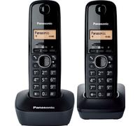 Panasonic KX-TG1612 - Téléphone sans fil avec ID d'appelant - DECT - noir + combiné supplémentaire Noir G
