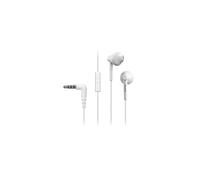 Panasonic Écouteurs Intra-Auriculaires RP-TCM115E-W, HP 14,3 mm, Aimant Néodyme, Micro, Touche d'Appel, Design Ergo Fit, Blanc