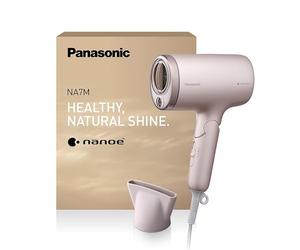 Panasonic EH-NA7M-P825 Sèche-Cheveux Nanoe pour des Cheveux Brillants, Design Pliable, Séchage Rapide, Accessoire Concentrateur, 1600W, Rose Clair