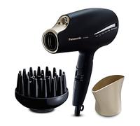 Panasonic EH-NA9J-N895 Sèche-cheveux pliable avancé avec diffuseur, technologie nanoe et double minéral - Réduit les frisottis, les dommages et les pointes fourchues, noir et champagne doré