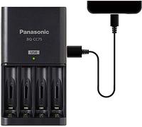 Panasonic eneloop Advanced Chargeur de Batterie Individuel avec 4 voyants de Charge LED Chargeur et USB Noir