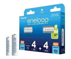 Panasonic Eneloop pack combi - 4 x AA et 4 x AAA piles rechargeables