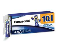 Panasonic EVOLTA Pile alcaline, AAA micro LR03, paquet de 10 dans un emballage sans plastique, 1,5 V, pile Premium avec une puissance particulièrement longue durée, alcaline.