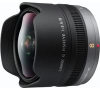 Panasonic H-F008E LUMIX G Fisheye 8 mm F3.5 Objectif (16 mm KB, petit et léger, angle de vue 180°) noir