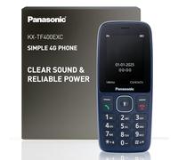 Panasonic Téléphone à touches 4G KX-TF400EXC VoLTE écran 2,4 pouces USB-C Bluetooth IP44 Bleu 200 h