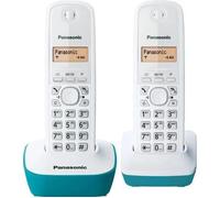 Panasonic KX-TG1612FRC - Téléphone sans fil avec ID d'appelant - DECT - blanc, bleu + combiné supplémentaire