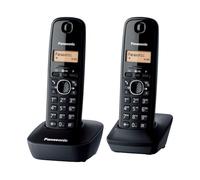 Panasonic KX-TG1612FRH Téléphone Numérique Sans Fil, Base et 2 Combinés, Identification de l'Appelant, Batterie Longue Durée, LCD, Mémoire de Rappel, Réveil, RÉPONDEUR TouteTouche, gris anthracite