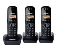 Panasonic KX-TG1613 - Téléphone sans fil avec ID d'appelant - DECT - noir + 2 combinés supplémentaires Noir G
