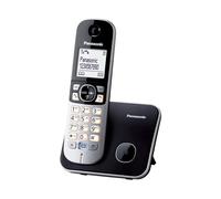 Panasonic KX-TG6811FRB DECT Téléphone Numérique Sans Fil, Base et Combiné Mains Libres, Identification de l'Appelant, Blocage des Appels Indésirables, LCD Mode Éco, Touche Fonction Intelligente,Noir