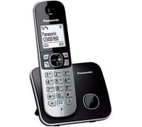 Panasonic KX-TG6811FRB DECT Téléphone Numérique Sans Fil, Base et Combiné Mains Libres, Identification de l'Appelant, Blocage des Appels Indésirables, LCD Mode Éco, Touche Fonction Intelligente,Noir