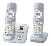 Panasonic KX-TG6822 - Téléphone sans fil - système de répondeur avec ID d'appelant - DECT - argent nacré + combiné supplémentaire Argent nacré G