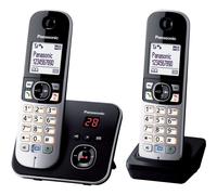 Panasonic KX-TG6822 - Téléphone sans fil - système de répondeur avec ID d'appelant - DECT\GAP - noir + combiné supplémentaire