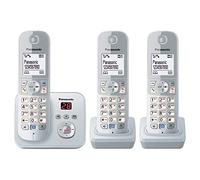 Panasonic KX-TG6823 Téléphone DECT Identification de l'appelant Argent, Blanc