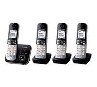 Panasonic KX-TG6824 - Téléphone sans fil - système de répondeur avec ID d'appelant - DECT - noir + 3 combinés supplémentaires Noir G