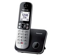 Panasonic KX-TG6851JTB, Téléphone DECT, Combiné filaire, Haut-parleur, 200 entrées, Identification de l'appelant, Noir, Gris