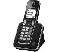 Panasonic KX-TGD310FR Téléphone Numérique sans Fil Noir, Répondeur Intégré, Mains Libres, Identification de l'Appelant