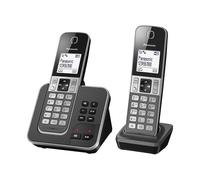 Panasonic KX-TGD322FRG DECT Téléphone Numérique Sans Fil Répondeur Numérique, Base et 2 Combinés, Haut-Parleur Mains Libres, Identification de l'Appelant, Blocage des Appels Indésirables, LCD, Grise