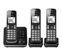 Panasonic KX-TGD323 - Téléphone sans fil - système de répondeur avec ID d'appelant/appel en instance - DECT\GAP - (conférence) à trois capacité d'appel - noir, argent + 2 combinés supplémentaires Noir