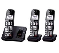Panasonic KX-TGE823EB Téléphone numérique sans Fil Environ 40 Minutes Répondeur avec Blocage des appels intempestifs et Touche dédiée, Son amplifié Triple Noir