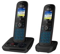 Panasonic KX-TGH722 - Téléphone sans fil - système de répondeur avec ID d'appelant/appel en instance - Dectgap - (conférence) à trois capacité d'appel - noir + combiné supplémentaire