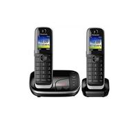 Panasonic Téléphone sans fil KX-TGJ322GB Duo avec répondeur Noir, 1 combiné sup. + chargeur de table