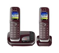 Panasonic KX-TGJ322GR - Téléphone sans fil - système de répondeur avec ID d'appelant - DECT\GAP - (conférence) à trois capacité d'appel - rouge + combiné supplémentaire