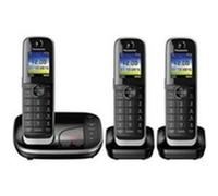 Panasonic KX-TGJ323GB - Téléphone sans fil - système de répondeur avec ID d'appelant - DECT - noir + 2 combinés supplémentaires Noir G